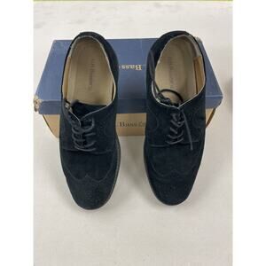 G.H Bass Barret Black Wingtip Suede Oxford Shoes Sz 11 Nice Condition